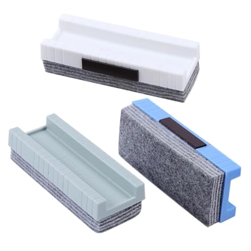 Angoily 3 Stück Filz Kreideboard Radierer mit Rillen Staubfreie Tafelreiniger für Schule und Büro Effizientes Entfernen von Kreide und Whiteboard Markierungen Minimalistisches Design von Angoily