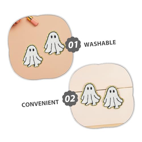 Angoily 3 Stück Halloween Geist Bügelflicken Weiß Gestickte Stoffapplikationen für Jeans Schuhe Kleidung Einfaches Aufbügeln Dekorative DIY Patches für Textilien und Kostüme Angoily 3 Stück Halloween Geist Bügelflicken Weiß Gestickte Stoffapplikationen für Jeans Schuhe Kleidung Einfaches Aufbügeln Dekorative DIY Patches für Textilien und Kostüme von Angoily