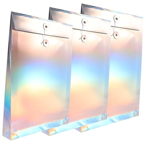 Angoily 3 Stück Holografische Dokumententasche Robuste Projektmappe aus Reißfestem Material Vielseitige Aufbewahrung für Akten Rechnungen und Belege Leicht Tragbar und Langlebig Angoily 3 Stück Holografische Dokumententasche Robuste Projektmappe aus Reißfestem Material Vielseitige Aufbewahrung für Akten Rechnungen und Belege Leicht Tragbar und Langlebig von Angoily
