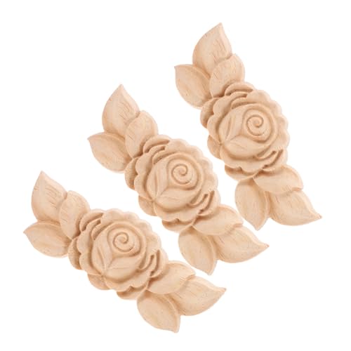 Angoily 3 Stück Holz-rosen-applikationen, Geschnitzte Holz-onlays, Dekorative, Unbemalte Möbelaufkleber Für Schrank, Kommode, Bett, Tür, Wand, Kleiderschrank, Decke, Dekoration, Angoily 3 Stück Holz-rosen-applikationen, Geschnitzte Holz-onlays, Dekorative, Unbemalte Möbelaufkleber Für Schrank, Kommode, Bett, Tür, Wand, Kleiderschrank, Decke, Dekoration, von Angoily