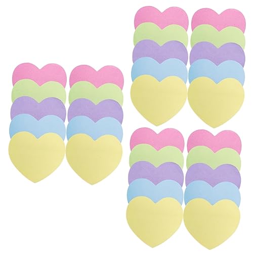 Angoily 3 Stück Kreative Herzförmige Haftnotizen Mini Memo Pads für Büro Schule und Zuhause Selbstklebende Notizzettel Pastellfarben Praktisch für To Do Listen und Erinnerungen von Angoily