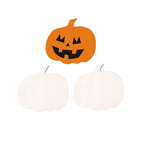 Angoily 3 Stück Kürbisförmige Holzscheiben Blanko Holz Dekorationen für Diy Bastelarbeiten für Halloween Weihnachten und Mehr von Angoily