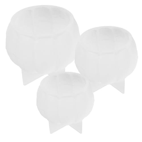 Angoily 3 Stück Kürbisschmuck Schimmel Halloween -Kerze Halloween-Kürbisformen Silikonformen fallen Formen aus Epoxidharz Kürbis Silikonform Kürbisformen für den Garten Kieselgel Weiß von Angoily
