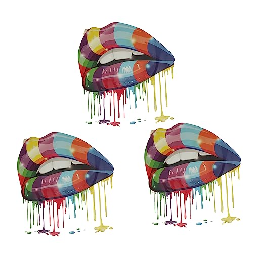 Angoily 3 Stück Lippen Patches für Textilien Hitzeübertragungs Applikationen für Diy Bekleidung Kreative Dekoration für Jacken Shirts und Rucksäcke Einfach Anzubringen von Angoily