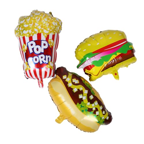 Angoily 3stücke Geburtstagsballons Mit Hotdog Popcorn Und Hamburger-motiven Folienballons Für Partydekorationen Filmabend-themen Kindergeburtstagsfeiern Picknick Und Grillen Angoily 3stücke Geburtstagsballons Mit Hotdog Popcorn Und Hamburger-motiven Folienballons Für Partydekorationen Filmabend-themen Kindergeburtstagsfeiern Picknick Und Grillen von Angoily