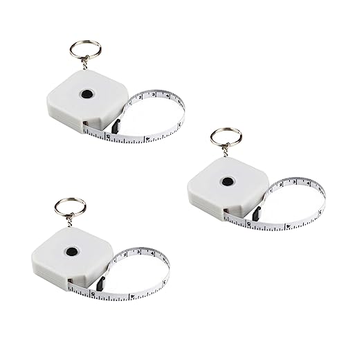 Angoily 3 Stück Quadratisches Maßband Körper Mittel Nähen Messung Maßbänder Einziehbar Brust Kleidungsband Maßnahme Kleines Maßband Weiß Pvc-clip Glasfaser Lineband von Angoily