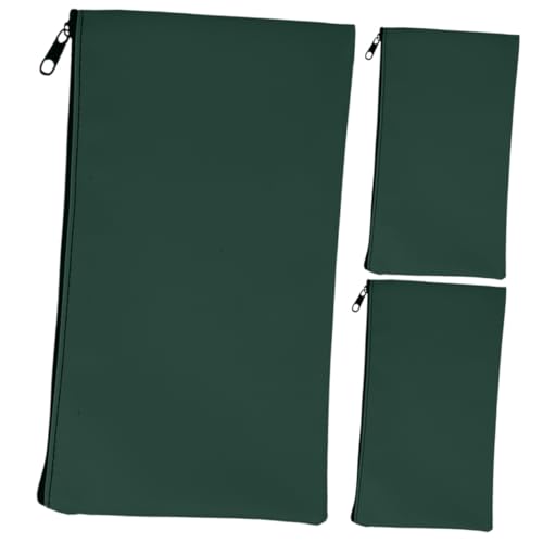 Angoily 3 Stück Rechnung Tasche Taschen Rechnungstasche groß Geldtasche ziehen um reisen Geldbeutel Geldumschläge für die Kassenplanung Geldhalter für unterwegs Quittungsinhaber Pu Green von Angoily