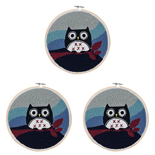 Angoily 3 Stück Rundes Diy Stickset mit Stanztechnik Schere Fäden und Zubehör für Kreative Handarbeiten Cartoon Eulen Muster für Erwachsene Angoily 3 Stück Rundes Diy Stickset mit Stanztechnik Schere Fäden und Zubehör für Kreative Handarbeiten Cartoon Eulen Muster für Erwachsene von Angoily