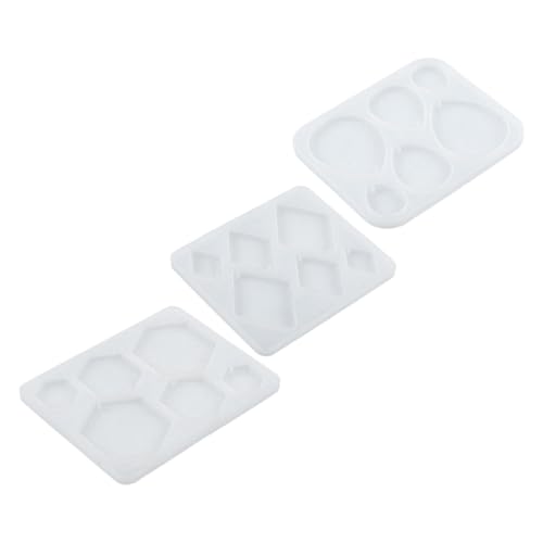 Angoily 3 Stück Schmuckkleber tropfende Form Silikonschmuckformen Harzformen für Schmuckanhänger Geometrische Ohrringform Silikonohrringharzform Silikon -Epoxidformen Kieselgel Weiß von Angoily