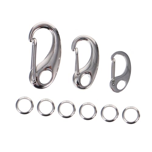 Angoily 3 Stück Teiliges Edelstahl Karabiner mit Ringen Langlebige Pet Tag Clips für Katzen und Hundehalsbänder Sichere Befestigung von Hundemarken Kompatibel mit Geschirr und Angoily 3 Stück Teiliges Edelstahl Karabiner mit Ringen Langlebige Pet Tag Clips für Katzen und Hundehalsbänder Sichere Befestigung von Hundemarken Kompatibel mit Geschirr und von Angoily