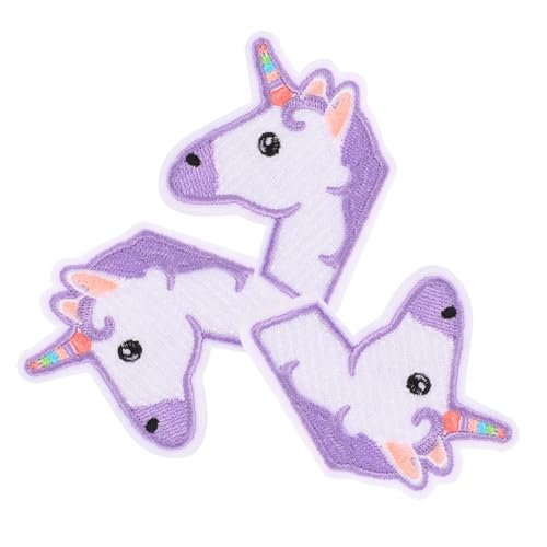 Angoily 3 Stück Teiliges Einhorn Stoffaufnäher Langlebige DIY Stickflecken für Kleidung Taschen Bücher Süße Gestickte Patches zur Dekoration und Reparatur Kinderfreundlich und Sicher von Angoily