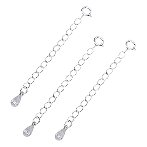 Angoily 3 Stück Teiliges Silber Kettenverlängerung mit Wasserfall Anhänger Verstellbare Armband Fußkettchen und Halskettenerweiterung für Schmuckherstellung von Angoily