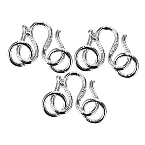 Angoily 3 Stück Teiliges Silber Schmuckverschluss Langlebiger Kettenverschluss mit Glatter Oberfläche für DIY Halsketten Verschleißfest und Hautfreundlich für Schmuckherstellung und Angoily 3 Stück Teiliges Silber Schmuckverschluss Langlebiger Kettenverschluss mit Glatter Oberfläche für DIY Halsketten Verschleißfest und Hautfreundlich für Schmuckherstellung und von Angoily