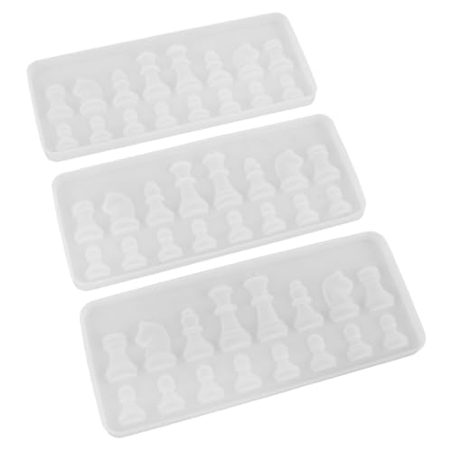 Angoily 3 Stück Teiliges Silikon-schachfiguren-formset Hochpräzise Gießform für Epoxidharz Vielseitige DIY Bastel Schmuckherstellung Wiederverwendbar für Brettspiele Familienparty und von Angoily