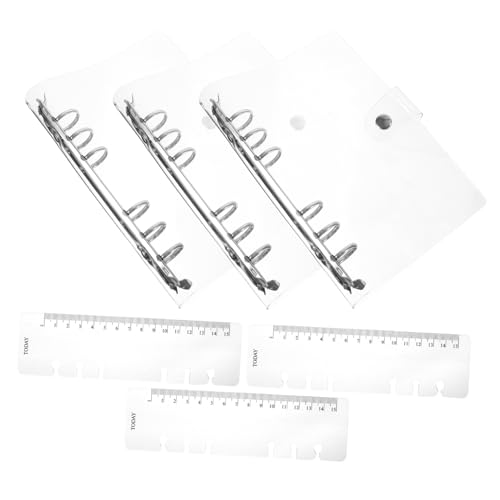 Angoily 3 Stück Teiliges Transparentes PVC Ring Binder Cover Weich Schmutzabweisend Notizbuchhülle Nachfüllbar Vielseitig Einsetzbar für Meeting Organizer von Angoily