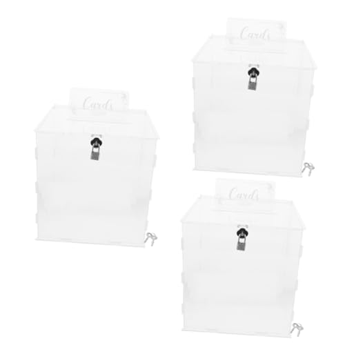 Angoily 3 Stück Transparente Acryl Hochzeit Kartenbox mit Schloss Sichere Aufbewahrung für Geld Umschläge Geschenke Wiederverwendbar Glatte Oberfläche für Hochzeitsfeier und Empfang Angoily 3 Stück Transparente Acryl Hochzeit Kartenbox mit Schloss Sichere Aufbewahrung für Geld Umschläge Geschenke Wiederverwendbar Glatte Oberfläche für Hochzeitsfeier und Empfang von Angoily