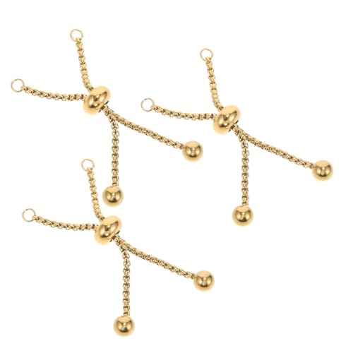 Angoily 3 Stück Verstellbare Edelstahl Armbandverlängerung mit Perlen Details Ausziehbare Schiebekette für Damen Schmuckherstellung Langlebige DIY Ketten Zubehör Lang Goldfarben Angoily 3 Stück Verstellbare Edelstahl Armbandverlängerung mit Perlen Details Ausziehbare Schiebekette für Damen Schmuckherstellung Langlebige DIY Ketten Zubehör Lang Goldfarben von Angoily
