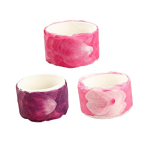 Angoily 3 Stück Washi-Tape für Scrapbooking Rosen geformt Zeitschrift Aufkleber Blütenblätter Lieferungen scrapbooking zubehör the washi tape Handgemachte DIY-Dekoration Washi -Klebeband von Angoily