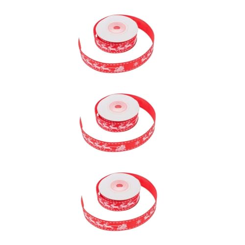 Angoily 3 Stück Weihnachtliches Doppelseitiges Satinband mit Roten Rentier Motiven Breit Wiederverwendbares Diy Geschenkband für Verpackung Haaraccessoires Partydekoration und Festliche Angoily 3 Stück Weihnachtliches Doppelseitiges Satinband mit Roten Rentier Motiven Breit Wiederverwendbares Diy Geschenkband für Verpackung Haaraccessoires Partydekoration und Festliche von Angoily