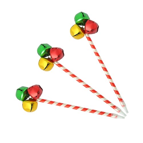 Angoily 3 Stück Weihnachts Kugelschreiber mit Glockenmotiv Rote und Grüne Jingle Bell Stifte für Festliche Feiertage als Partygeschenke und Weihnachtsdekoration von Angoily
