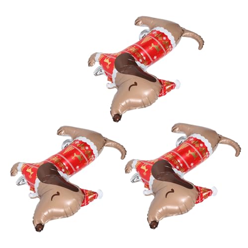 Angoily 3 Stück Weihnachtsballon Hundeform Langlebige Folienballons mit Zuverlässiger Luftdichtung Vielseitig Verwendbar für Kindergeburtstag Halloween und Festliche Tier-party von Angoily