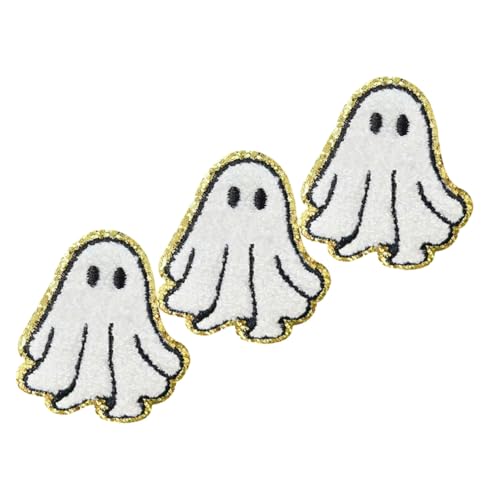 Angoily 3 Stück Weiße Halloween Aufnäher mit Hochwertiger Stickerei und Starkem Bügelkleber Einfache Anbringung Jeans Kleidung Taschen und für DIY Verzierungen Angoily 3 Stück Weiße Halloween Aufnäher mit Hochwertiger Stickerei und Starkem Bügelkleber Einfache Anbringung Jeans Kleidung Taschen und für DIY Verzierungen von Angoily