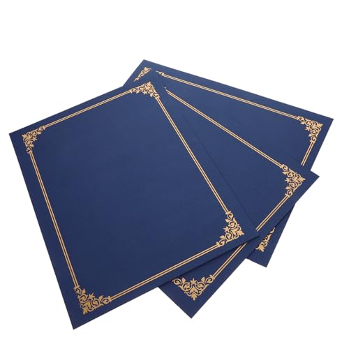 Angoily 3 Stück Zertifikatshülle dokumentenmappe ordner Zertifikatscover Urkundencover Urkundenmappe Schleife Zertifikatsinhaber Clip Inhaber des Papierpreises Zertifikatschutzhülle Navy von Angoily
