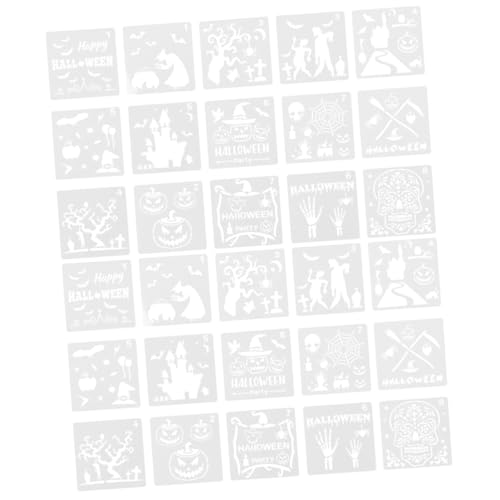 Angoily 30 Stck. Teiliges Halloween Schablonen aus Kunststoff Wiederverwendbare Malvorlagen für Kreative Hollow Painting Templates für Basteln Wanddekoration und Papiergestaltung von Angoily