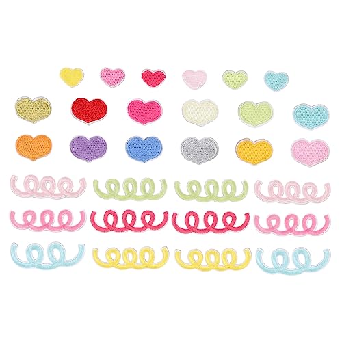 Angoily 30 Stück Bunte Stickerei Aufnäher Teiliges Selbstklebende Diy Patches für Kleidung Taschen Hüte und Schuhe für Kreative Designs und Persönliche von Angoily