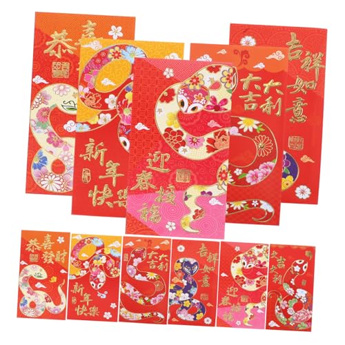 Angoily 30 Stück Chinesische Neujahr Rote Umschläge für Jahr Schlange Festliche Hong Bao Geldumschläge Glücksumschläge für Mondneujahr Vielfältiger Stil für Feiern von Angoily