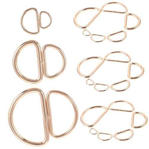 Angoily 30 Stück DIY Schlüssel Verbindungsschnallen Feder-D-Ring Karabinerhaken Riemen verstellbare Schnallen schlüsselanhänger bag hanger Ringschnallen Bulk-Schlüsselringe Eisen Golden von Angoily