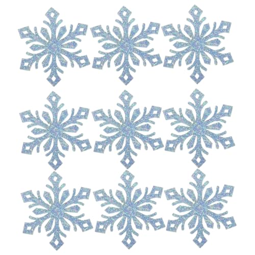 Angoily 30 Stück Dekorative Schneeflocken Selber Machen Winterschneeflocke Dekoration Schneeflocken Zum Basteln Für Weihnachten Blau Verzierungen Party Hochzeit Klein Blue Goldpudertuch von Angoily