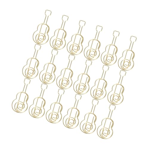 Angoily 30 Stück Gitarren-büroklammer Musik Winzig Form Schreibwaren Büroklammern Papier Dekorativ Bunt Farbig Mini Jumbo Neuartige Büroklammern Eisen Golden von Angoily