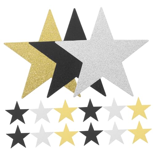 Angoily 30 Stück Handscherenschnitt mit fünfzackigem Stern Papier Dekorationen Formen Festivals goldenes Konfetti Sternenkarton Sterne glänzen goldene Glitzersterne goldene Sternengirlande von Angoily