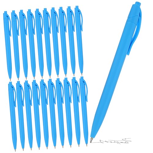 Angoily 30 Stück Kugelschreiber Büro Stifte Schreibstift drücken Stifte mit mittlerer Spitze Schreibzubehör Tintenroller Neuheitstifte Bürobedarf Stifte Plastik Sky-blue von Angoily