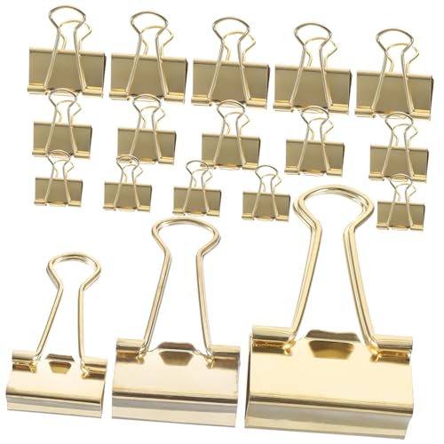 Angoily 30 Stück Metall Binderclips Verschiedenen Goldene Büroklammern für Dokumente Rechnungen und Notizen Vielseitige Bürobedarf für Effektive Organisation und Aufbewahrung von Angoily