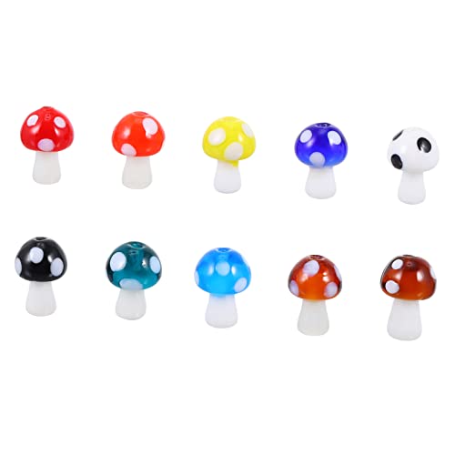 Angoily 30 Stück Mischfarben Glasmushroom Perlen Kreative Diy Schmuckzubehör für Ohrringe Armbänder und Mehr von Angoily