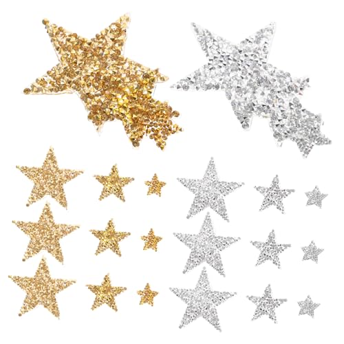 Angoily 30 Stück Reparaturflicken für Kleidungsaccessoires bügel patches bügel flicken nähen Pentagramm-Patch- [Aufnäher für Kleidung Polyester-Kleidungsflicken für Heimwerker von Angoily