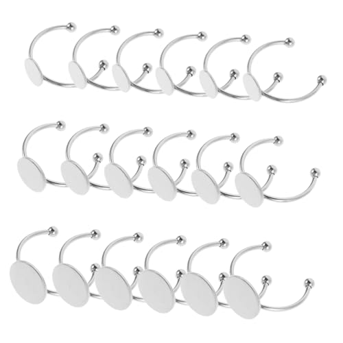 Angoily 30 Stück Ringbasis Cabochon-Ringtabletts Ring leer Rostfreier Stahl Silber Angoily 30 Stück Ringbasis Cabochon-Ringtabletts Ring leer Rostfreier Stahl Silber von Angoily