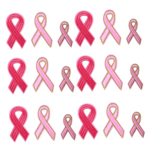Angoily 30 Stück Rosa Band-Stoff-Aufkleber bestickt Flicken für Kleidung Schleife Kleiderherstellung Stickerei bügelschutztuch aufbügelstoff bügelbild Stoffflecken Kleidungsstück Patches von Angoily