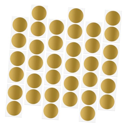 Angoily 30 Stück Runde Goldene Scratch Off Sticker Selbstklebend für DIY Überraschungsbelohnungen Shower Spielkarten Ablösbar ohne Rückstände Kreative Rubbellose für Events von Angoily
