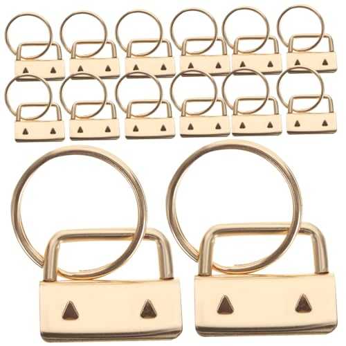 Angoily 30 Stück Schlüsselanhänger-Gurtbandclip Hardware Bulk-Schlüsselringe seidenband bandfeile klettband bastelbedarf Schlüsselanhänger-Kit Schlüsselanhänger Armband Eisen Golden von Angoily