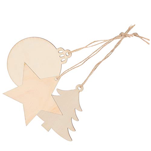 Angoily 30 Stück Teiliges Diy Weihnachtsbaum Holzscheiben Dekorationsanhänger Rund Stern Kugel für Bastelprojekte Weihnachtliche Dekorationen und Angoily 30 Stück Teiliges Diy Weihnachtsbaum Holzscheiben Dekorationsanhänger Rund Stern Kugel für Bastelprojekte Weihnachtliche Dekorationen und von Angoily
