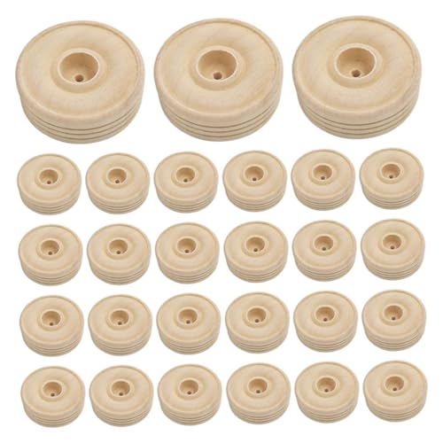 Angoily 30 Stück Teiliges Kleine Runde Holzräder DIY Bastelzubehör für Handgefertigte Spielzeugräder Robust Sicher für Jungen und Mädchen Kreative Bastelprojekte von Angoily