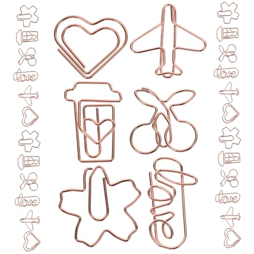 Angoily 30 Stück Teiliges Metall Büroklammern in Rosegold Kleine Novelty File Clips für Fotos Notizen Akten Praktische und Langlebige Büroklammern aus Metall Vielseitig für Schule und Angoily 30 Stück Teiliges Metall Büroklammern in Rosegold Kleine Novelty File Clips für Fotos Notizen Akten Praktische und Langlebige Büroklammern aus Metall Vielseitig für Schule und von Angoily