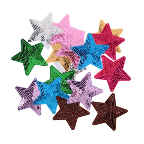 Angoily 30 Stück Teiliges Pailletten Aufnäher Fünf-zackiger Stern Bestickte Bügelbilder Für Kleidung Jeansjacken DIY Kreative Dekoration von Angoily