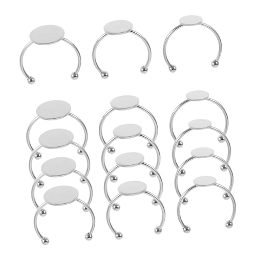Angoily 30 Stück Teiliges Verstellbares Ringrohling Offene Cabochon Fassung mit Flacher Runder Basis Vielseitig für Schmuckherstellung DIY Ringe und Anhänger Langlebig und Bequem von Angoily