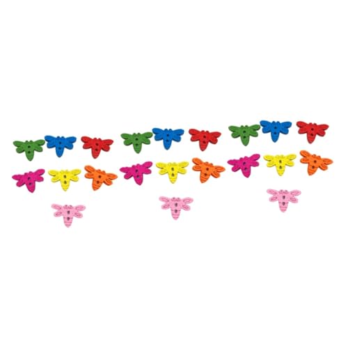 Angoily 300 Stck. Bunte Libellen Holzknöpfe Dekorative Bemalte Holzknöpfe für Nähen Basteln Kleidung DIY Handarbeit Vielseitige Knöpfe für Strickjacken und Babybekleidung von Angoily