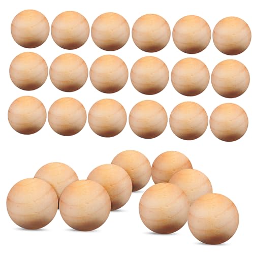 Angoily 300 Stück Holzkugeln zum Basteln Bällebad Bälle Ball Größe Holzrunden zum Basteln große Holzperlen Unfertige DIY-Holzkugeln Holzkugeln basteln runde Kugel aus Holz von Angoily