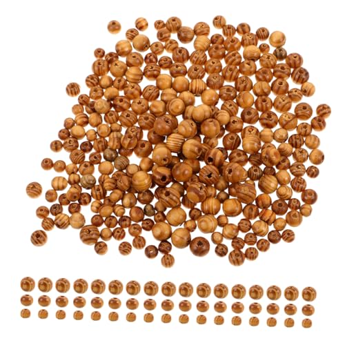 Angoily 300 Stück Holzperlen für Bastelarbeiten Vintage Runde Lose Spacer Perlen für Makramee Halskette Armband Haar DIY Handgemachte Deko von Angoily